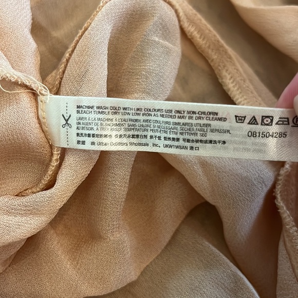 Free People Ivory Sheer Current Obsession Lace Maxi Slit Cut Slip Dress Small - Picture 13 of 14